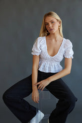 Melissa Puff Sleeve Crop Top