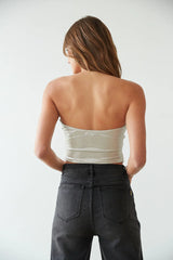 Bianca Metallic Double Twist Tube Top