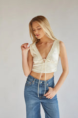 Mischa Lace Trim Crop Top