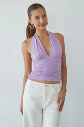 Deepika Ruched Halter Top