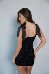 Maria Velvet Burnout Bodycon Mini Dress