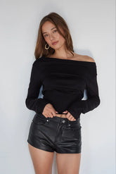 Naya Faux Leather Micro Shorts