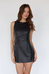 Moni Faux Leather Mini Dress Romper