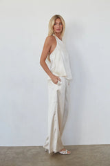 Nayla Baggy Satin Tie Pants