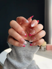 Spring Red Flower Nails