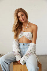 Loretta Floral Halter Crop Top