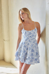 Alina Floral Tie Back Mini Dress