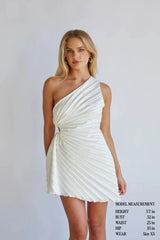 Carrie One Shoulder Plisse Mini Dress
