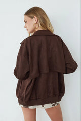 Cassie Suede Bomber Jacket