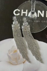 Serena Rhinestone Tassle Drop Studs