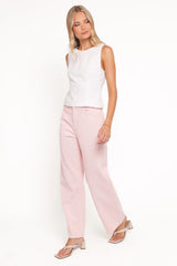 Ailis Wide Leg Jean - Dusty Pink