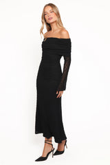 Wilma Off Shoulder Dress - Black