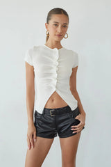 Kalena Draped Button Down Top