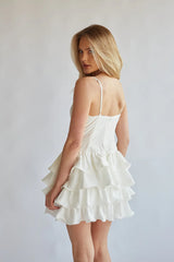 Diane Keyhole Tiered Ruffle Mini Dress