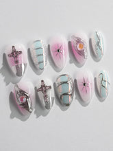 Silver Pink Nails Flame