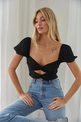 Clarissa Puff Sleeve Crop Top