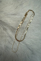 Millie Double Flat Chain Layered Necklace