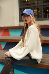 Phoebe Balloon Sleeve Sweater in Ecru