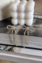 Lilah Rhinestone Bow Drop Studs