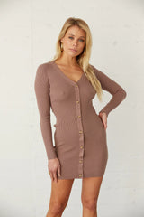 Quinn Ribbed Button Down Mini Dress