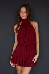 Yaz Textured Mini Dress Romper