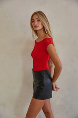 Nicki Faux Leather Micro Mini Skort