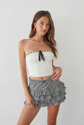 Pearl Ruffle Gingham Skort