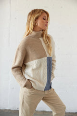 Tyler Colorblock Turtleneck Sweater