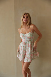 Farah Floral Bustier Babydoll Mini Dress