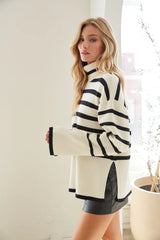 Macie Striped Turtleneck Sweater
