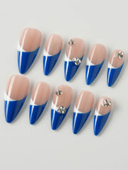 Duo Blue French Tip Nails