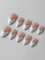White French Tip Nails - 3D Classic