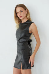 Yara Faux Leather Top