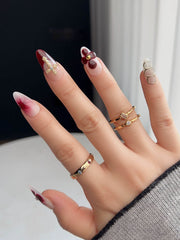 Tip Burgundy Nails