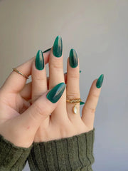 Emerald Green Nail Designs Cat-eye Nails