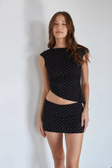 Leena Polka Dot Micro Mini Skort
