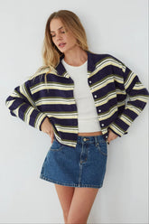 Frannie Striped Button Up Cardigan