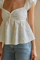 Ashton Ruffle Sleeve Babydoll Top