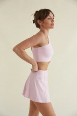 Mia Smoothing One Shoulder Crop Top in Pink