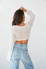 Monae Pointelle Knit Crop Top