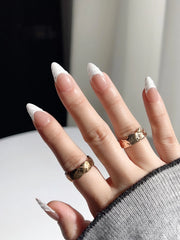 White French Tip Nails - 3D Classic