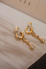 LUV AJ Bezel Stone Charm Huggies