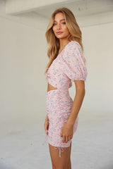 Leah Floral Cinched Mini Dress