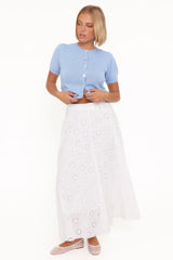 Varia Eyelet Maxi Skirt - White