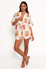 Aaliyah Shorts - White Multi