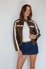 Joanne Cropped Leather Moto Jacket