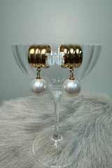 Sasha Drop Pearl Textured Studs