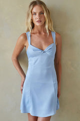 Lizzy Front Twist Tie Back Mini Dress