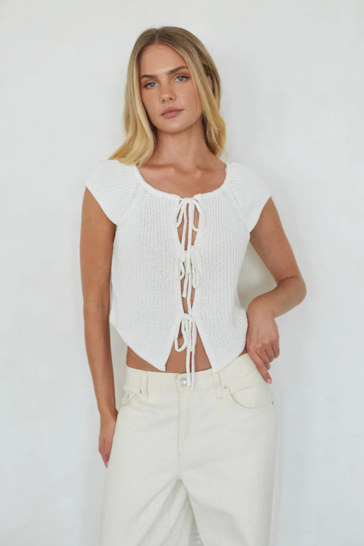 Bettina Front Tie Knit Top