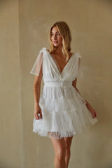 Erin Pearl Tulle Babydoll Mini Dress